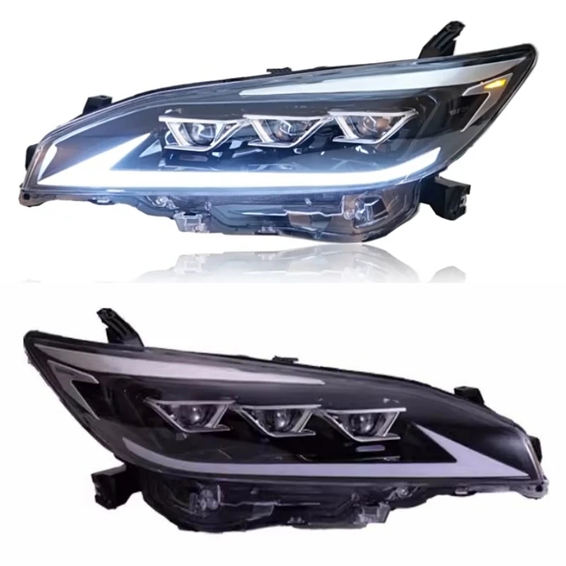 Car LED Headlight Assembly for Toyota WISH 2009-2015 modified Front Lamp with Lens Stream Turn Signal Car Accessories