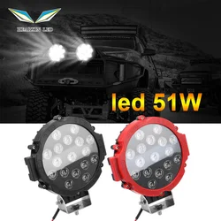 7-calowy 51W Jasne światło LED Off Road 4x4 Reflektor samochodowy Reflektor roboczy Lampa punktowa Akcesoria samochodowe do ciężarówki JEEP Hummer