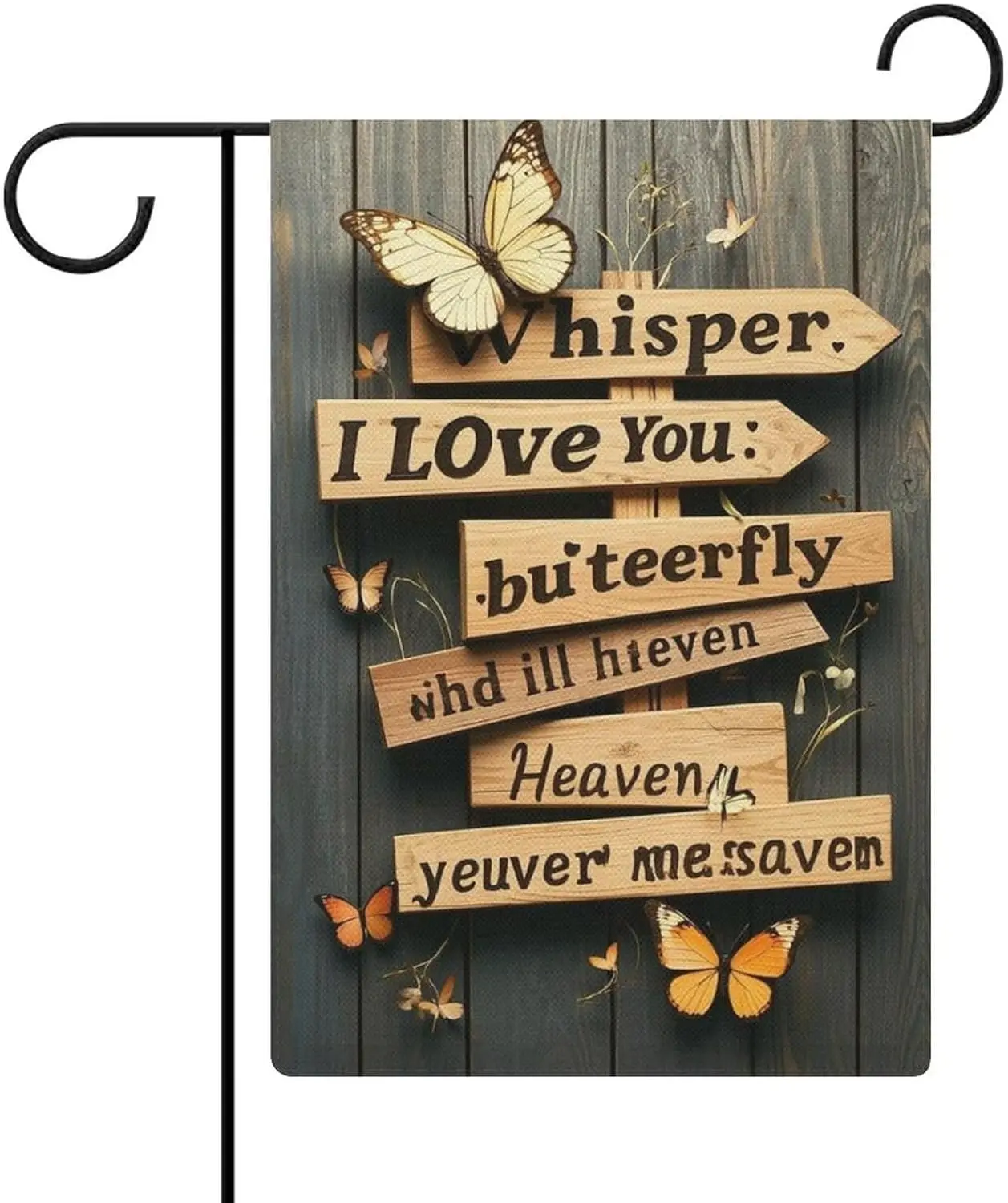Whimsical Whisper I Love You To A Butterfly Garden Flag 12x18 Inch Double Sided for Outside Small Burlap Welcome Yard Decora EEZ