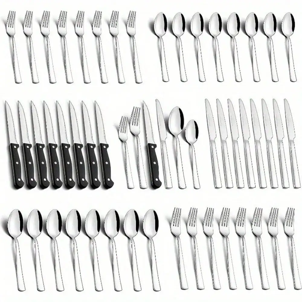 Silverware SetStainless Steel Cutlery Utensils Home Kitchen Cutlery Set Including Fork Knife Spoon Set, Dishwasher Safe