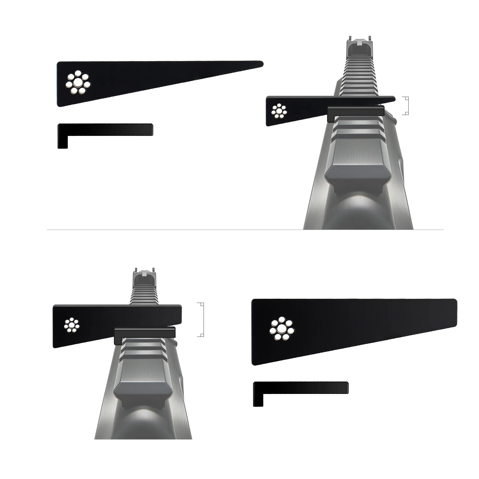 

YSS Optic Leveler Combo Scope Mounting Leveling Tool 0.12-0.88in Gap Aluminum for Picatinny Rail One-Piece Mounts 2 Wedges