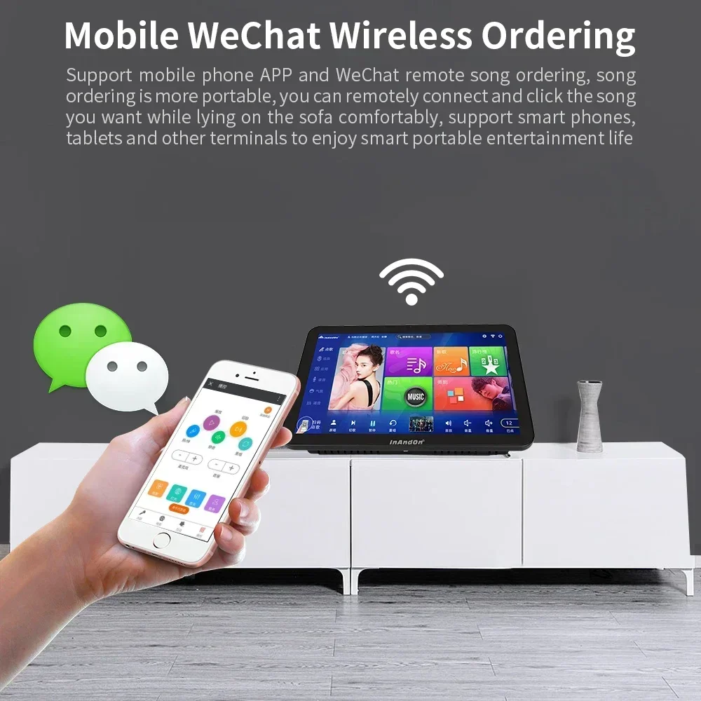 

Mini 15.6" Karaoke System All In One 4TB Portable Singing Karaoke Machine Home Set Wifi Jukebox InAndOn KTV Karaoke Player