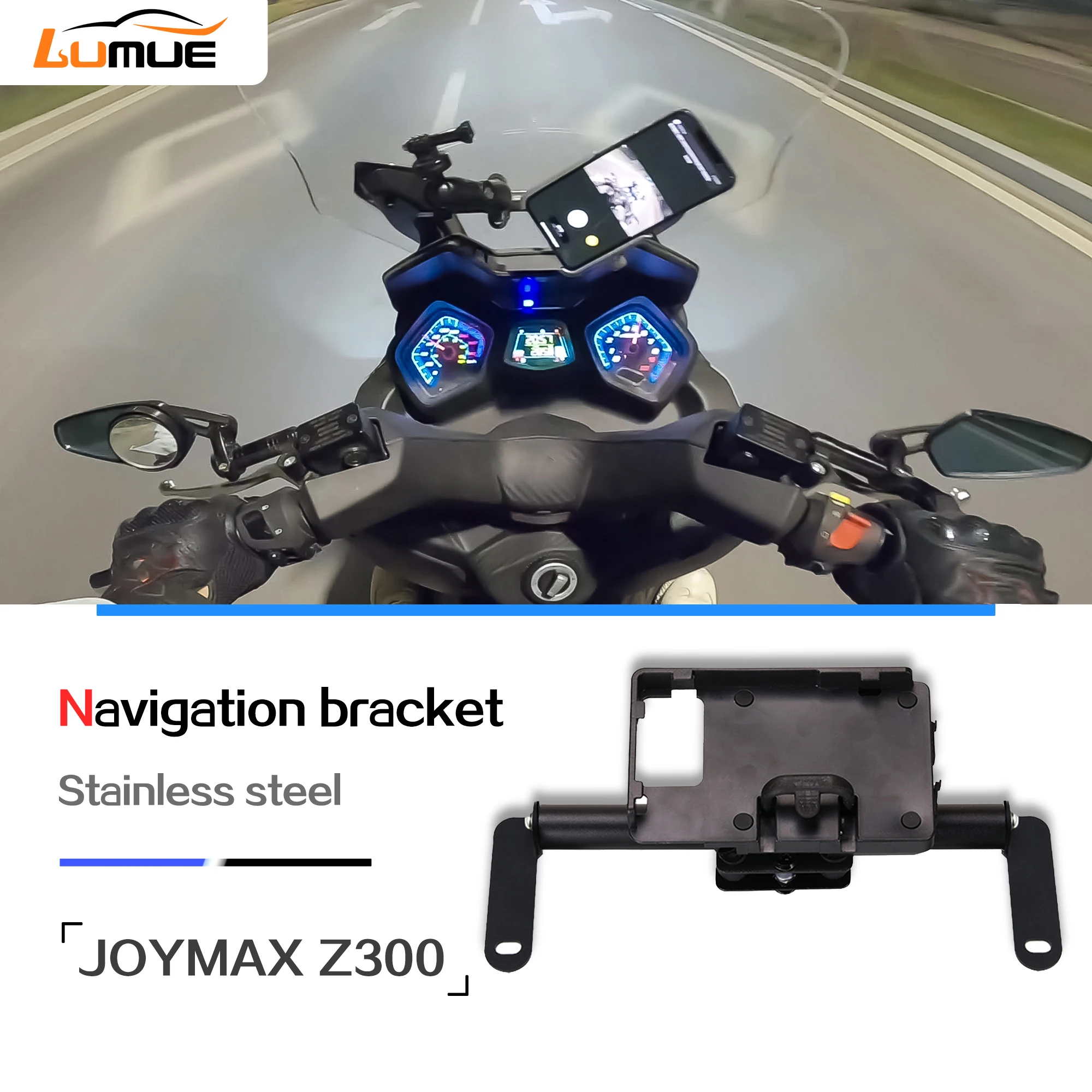 

For SYM JOYMAX Z 300 CRUISYM 300 2018 2019 Motorcycle Navigation Bracket Mobile Phone GPS Smartphone Plate Holder