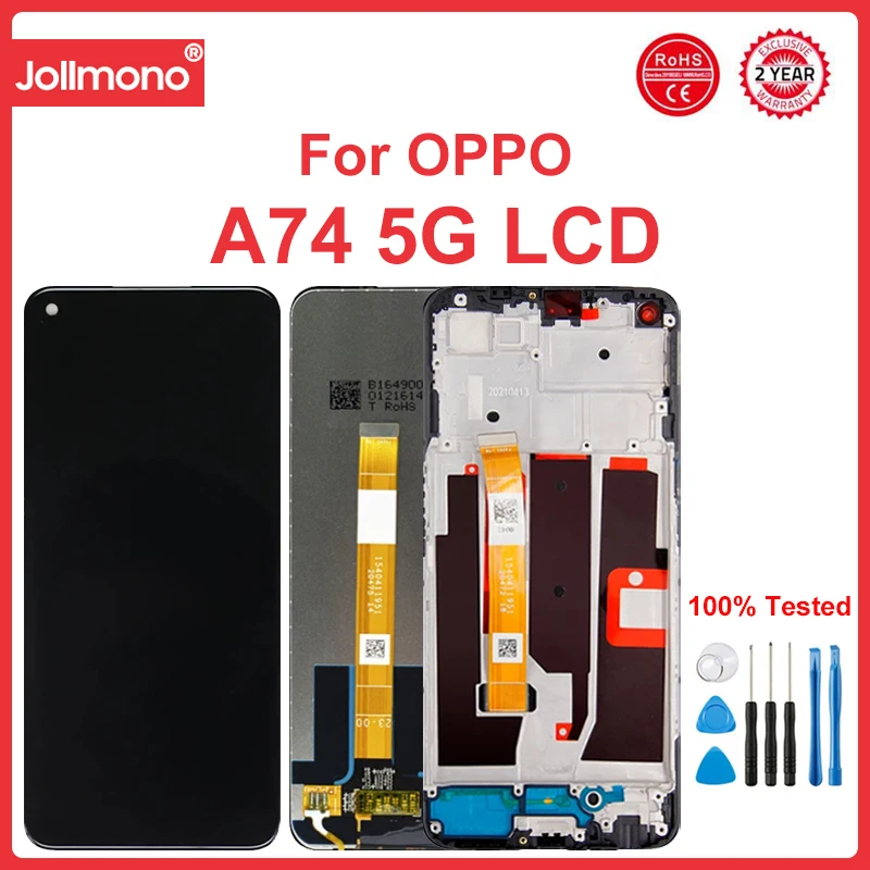 

6.5" For Oppo A74 5G LCD Display With Frame Touch Screen Digitizer Assembly CPH2197 CPH2263