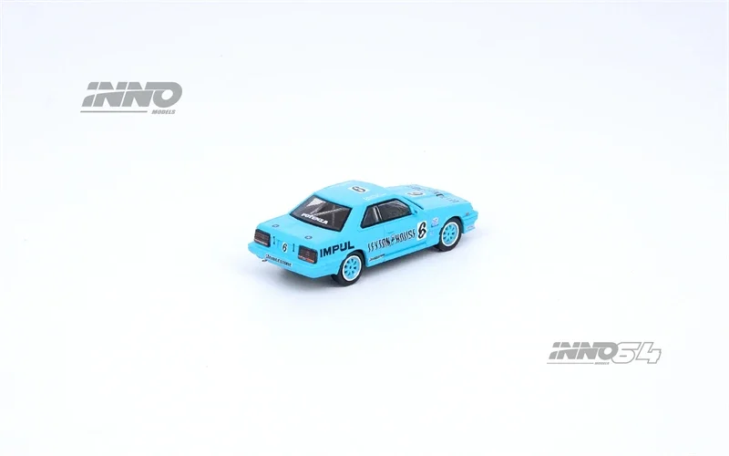 Inno skyline our turbo rs-x hr31 #6 ، موديل سيارة دييكاست زرقاء ، 1:64