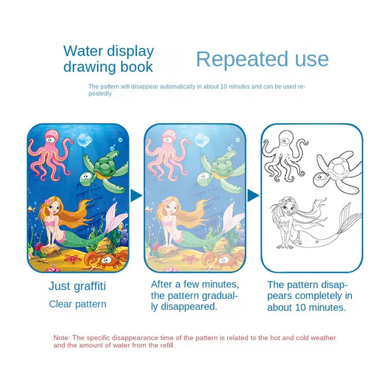 Stylo magique livres de dessin à l'eau livre de coloriage pour enfants Doodle tableau de peinture enfants jouets éducatifs bébé noël anniversaire Gif