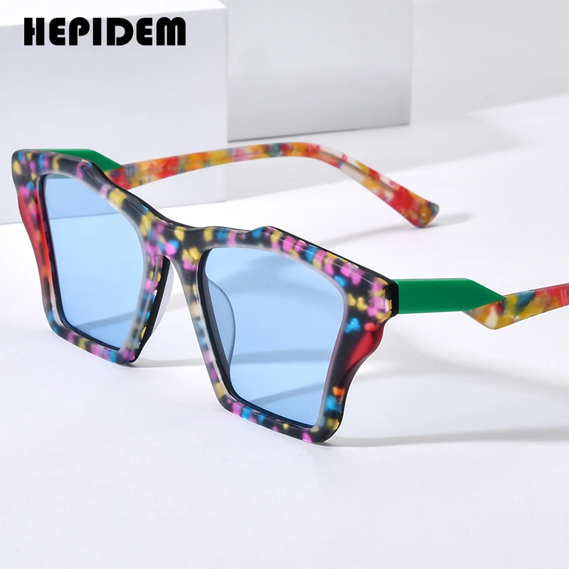 

HEPIDEM Acetate Polarized Sunglasses Men 2024 New Retro Colorful Trendy Design Cat Eye Sun Glasses UV400 Women Shades H9360T