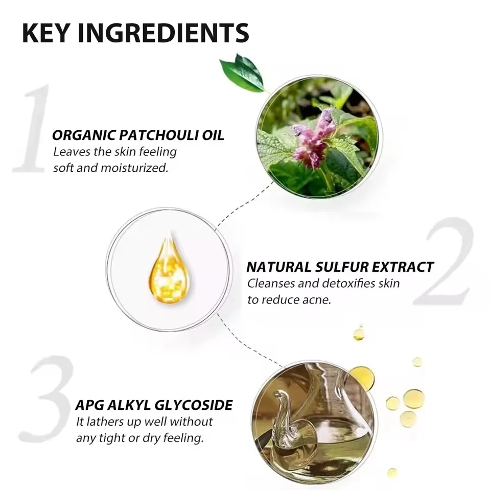 Sulfur Mite Removal Scrub Soap Shower Gel Body Wash Deep Back Cleaning Large Bottle Body Wash Daily Anti-Acne