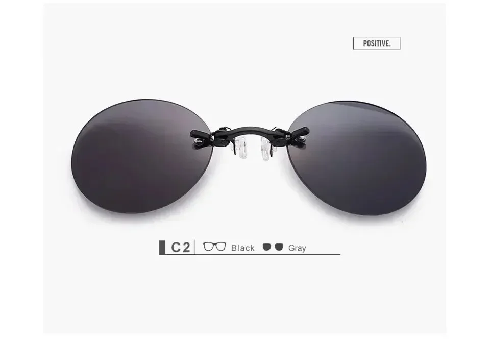  VIEWRING1-2PCS Clip-On-Nasenbrille, runde, randlose Matrix-Morpheus-Sonnenbrille, Mini-Brille ohne Rahmen, Vintage-Herrenbrille – Detail 8