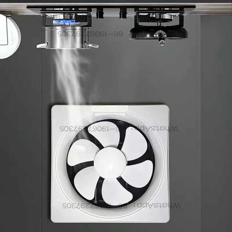 Solar Exhaust Silent Square Hole 6/12-inch Kitchen Window 12V Exhaust Fan DC Home Ventilation and Air Exchange