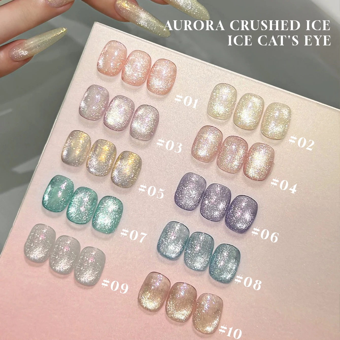 MIANEL 2026 New Aurora Ice Shard Cat Eye Gel Nail Polish Ultra Sparkly Crushed Diamond Crystal Effect Professional Manicure Use