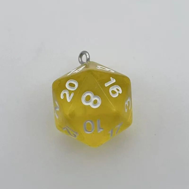 10PCS transparent resin multi-faceted digital dice sieve pendant jewelry DIY bag hanging keychain accessories image 4