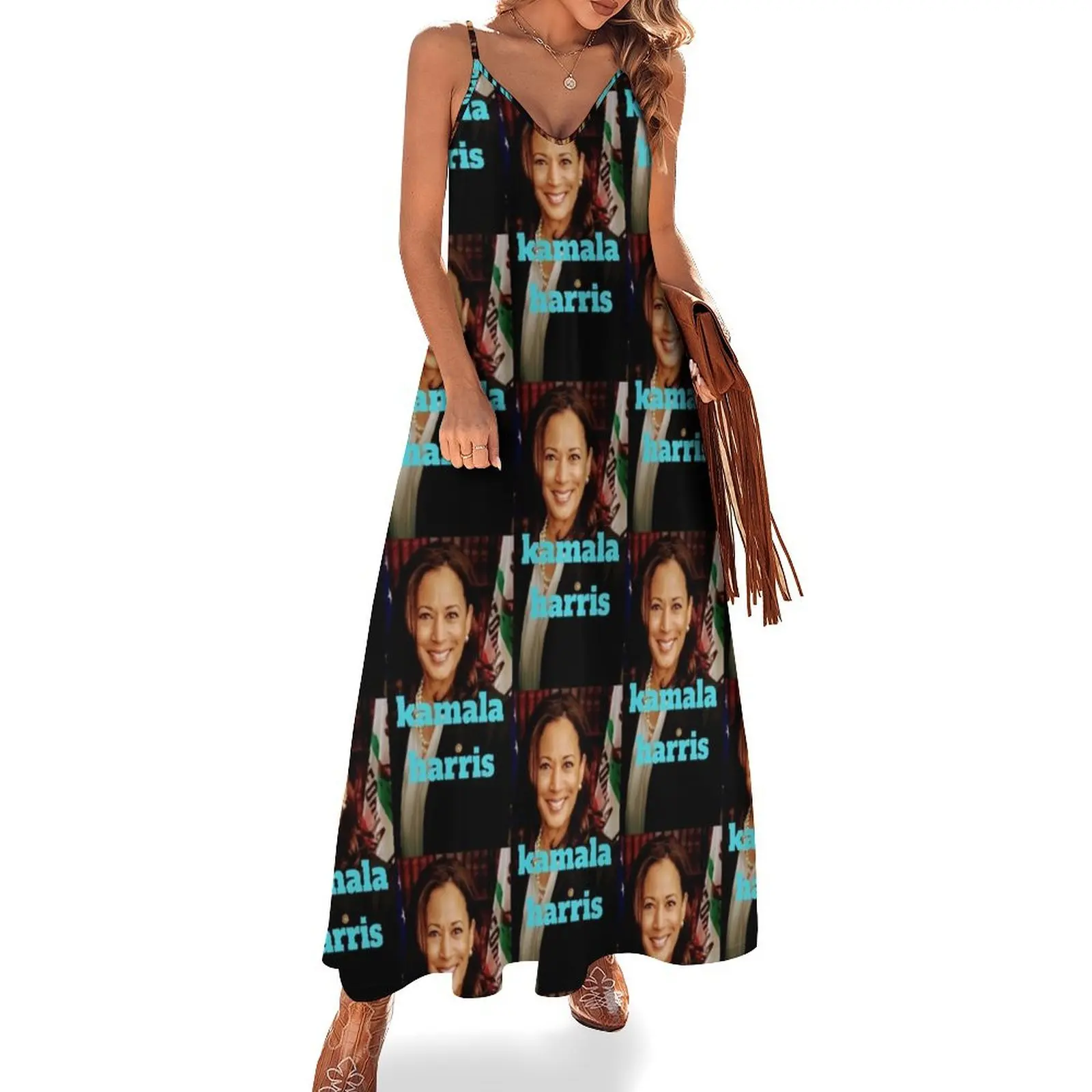 

kamala harris Sleeveless Dress Beachwear summer dress for women 2025