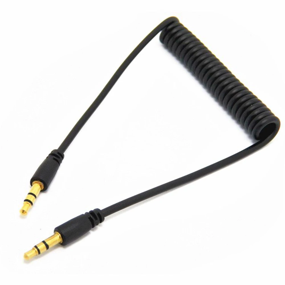 Feminino Plug para Plug Aux Cable, 3.5mm Audio Cable, Primavera Headphone Código, Carro Mobile Phone