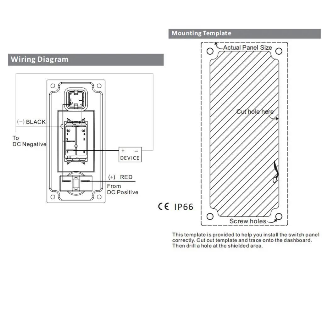 

IP66 Marine Boat Deck Wash Control Panel Single Gang ABS Switch Panel for Yacht RV Washing System