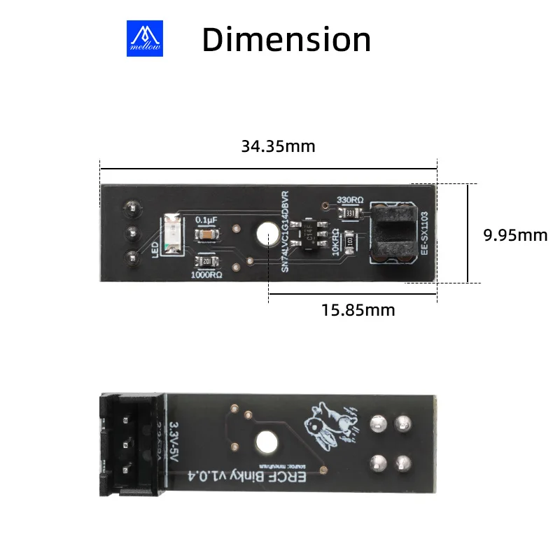 Mellow ERCF Binky Encoder PCB Sensor V1.0.4 The TCRT5000 PCBs For ERCF V2 Enrager Rabbit Carrot Feeder Voron 2.4 Trident