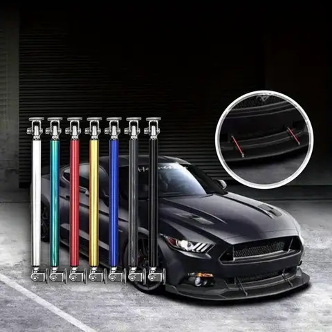 자동차 앞 립 지지대 2개, 금속 앞 삽, 후면 범퍼 수정 액세서리, 구멍을 뚫지 않고 조절 가능