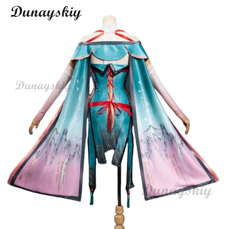 Zhezhi Cosplay Costume parrucca gioco Wuthering Waves Dress Uniform orecchini copricapo occhiali Jinzhou Halloween Party donne puntelli