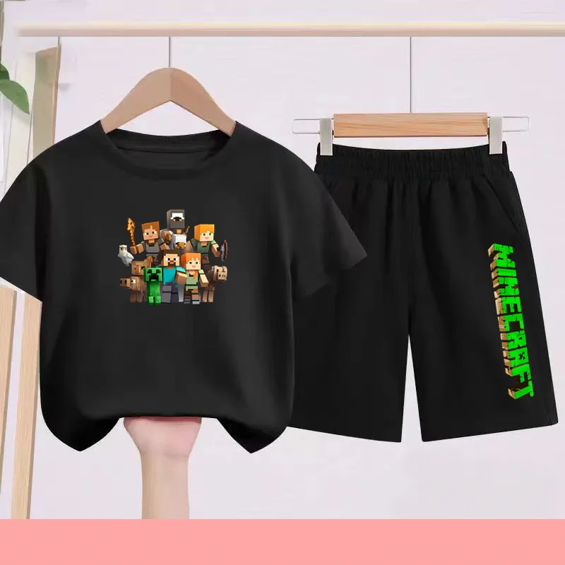 

Kids Summer T-shirt+Shorts Set Multi Colored Cartoon Mini Boys Girls 3-12Yrs Casual 2-Piece Set Toddler Sports First Choice Gift