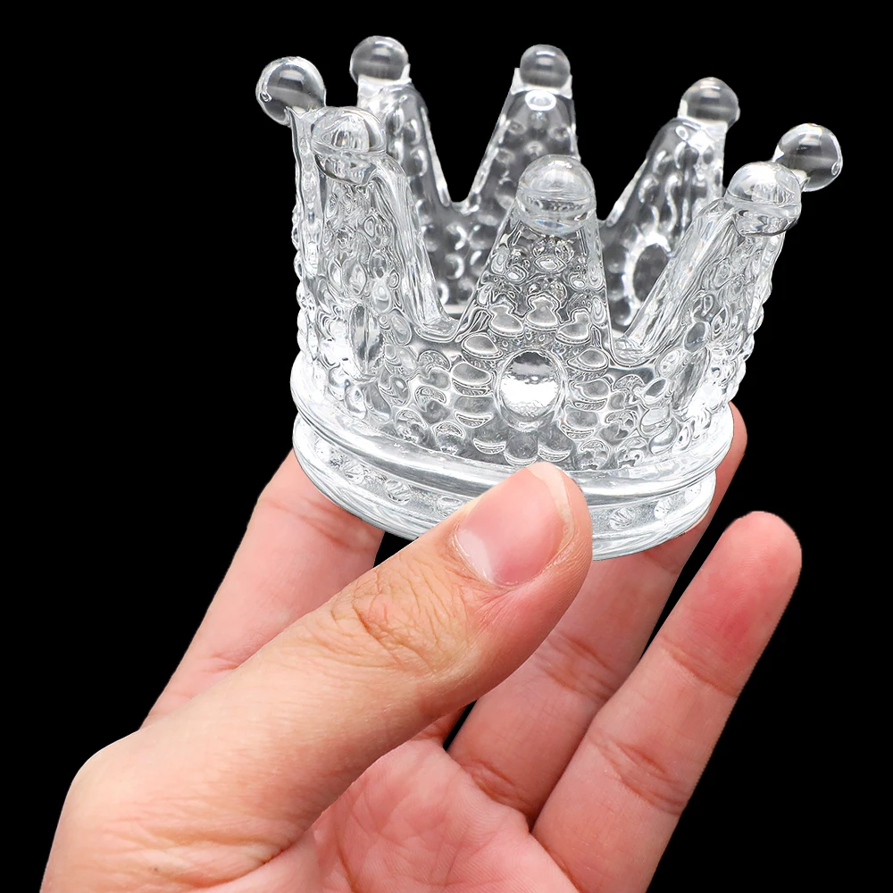 1PC Nail Art Dappen Dish Crown Nail Supplies Glazen Schotel Voor Acryl Vloeibaar Poeder Kristallen Kom Glazen Beker nagel Pen Remover Houder