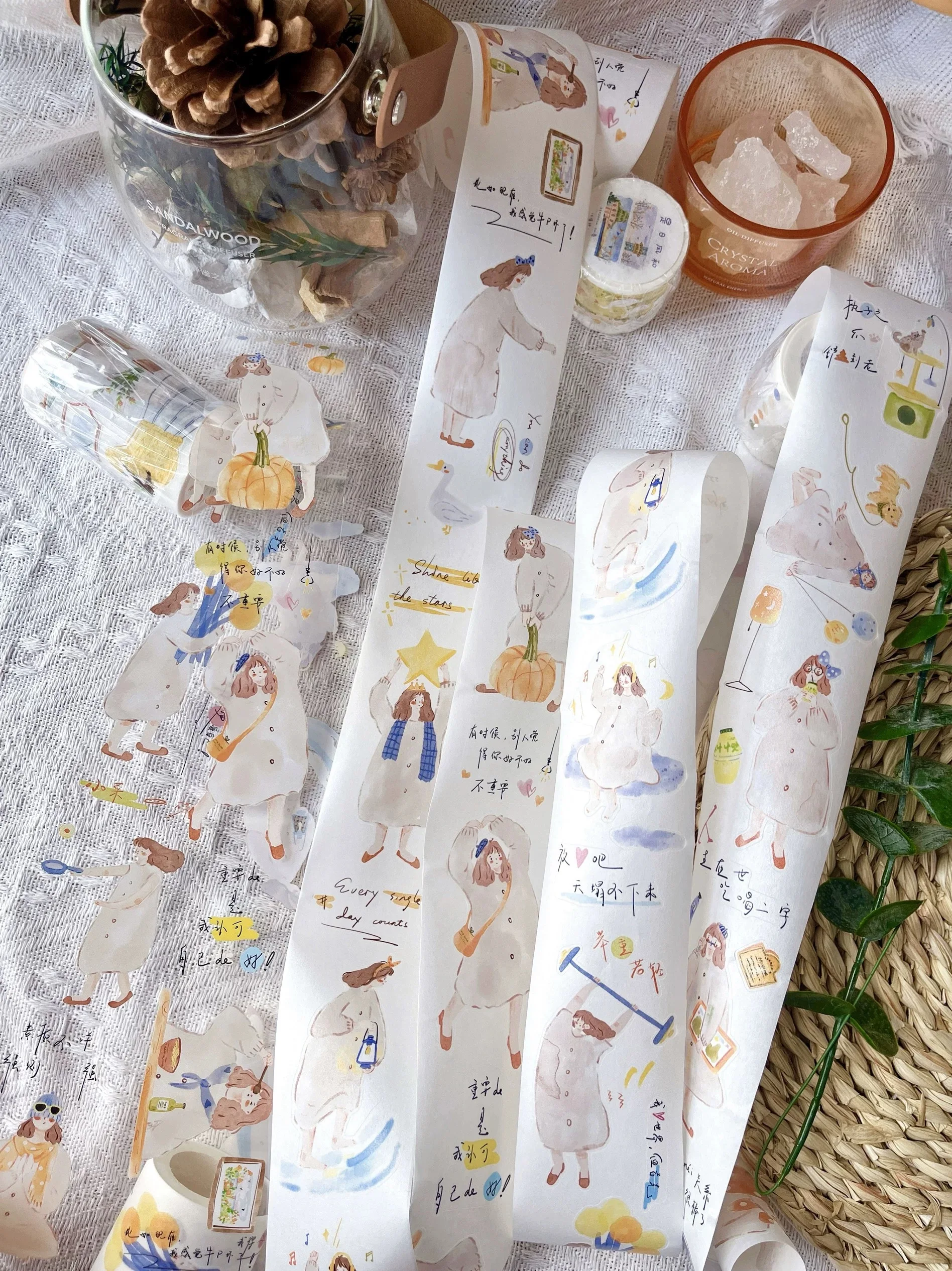 

Lynn Studio винтажная милая сверкающая лента для девочек Васи ПЭТ для изготовления карт DIY Скрапбукинг декоративная наклейка