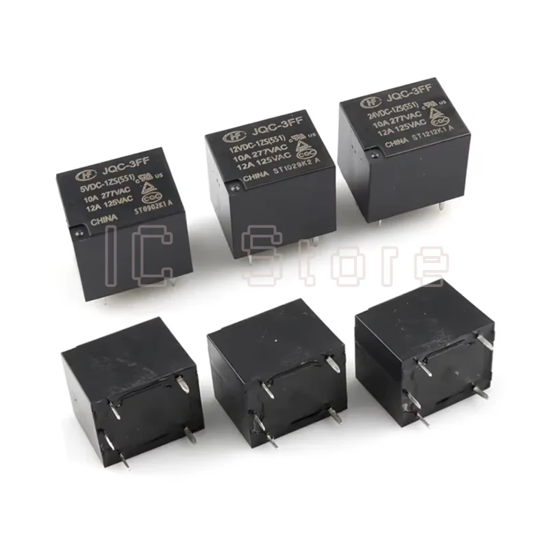 50PCS 10A Relay HF3FF-JQC-3FF-5VDC-1ZS 12VDC -1ZS 24VDC-1ZS(551) 5Pin DIP5 HF- JQC-3FF - 5V 9V 12V 24V DC Relays