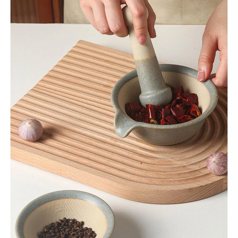 

Stone Mortar Pestle Set For Cooking, Food Crusher Stone Grinder Mortero Para Ajo Mortar & Pestles Home Gifts For Housewarming