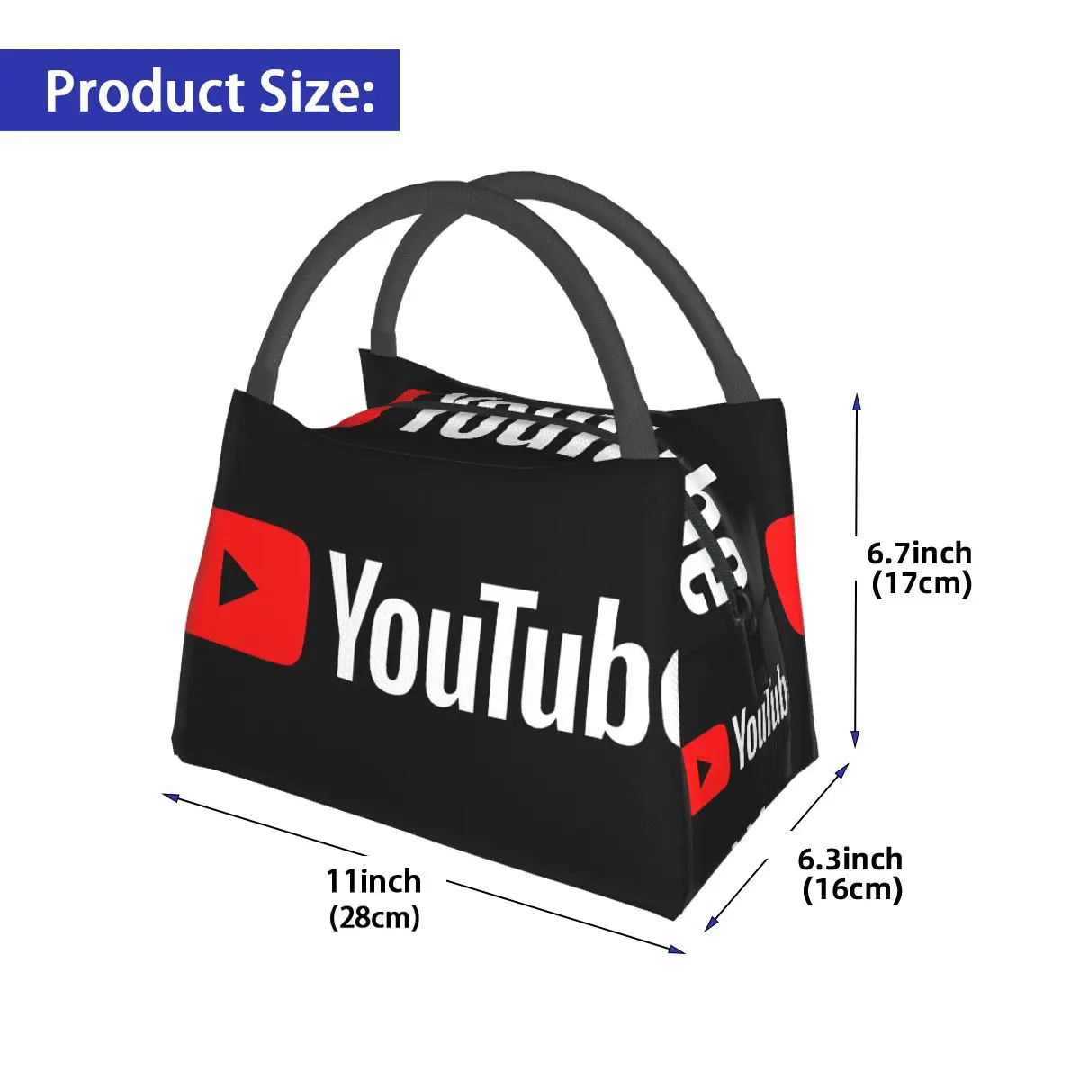 New YouTube Logo Portable insulation bag for Cooler Food Office Pinic Container