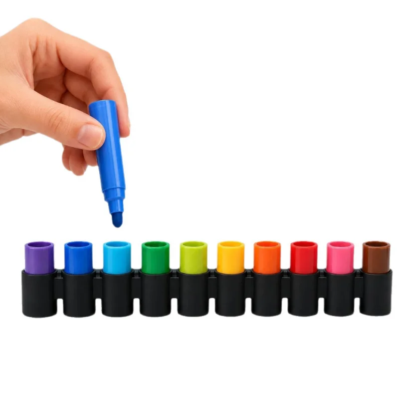 5PCS 3D Printed Marker Holder 10 Slot Flexible Upright Colored Pen Organizer Desk Stationery Rack Storage Stand