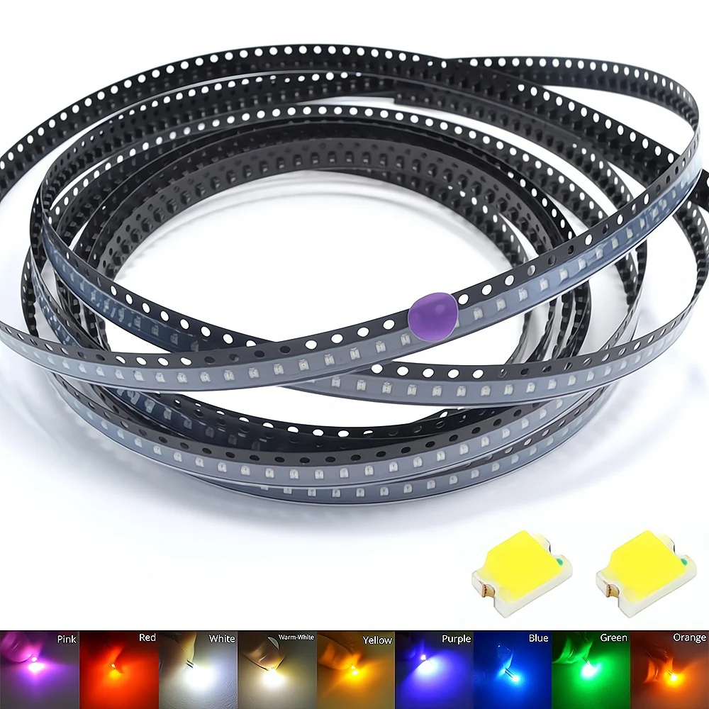 100X High Quality 0805 5050 LED SMD Chips Red Yellow Green White Blue Orange RGB Purple Pink Emitting Diode Light 3.3V Voltage