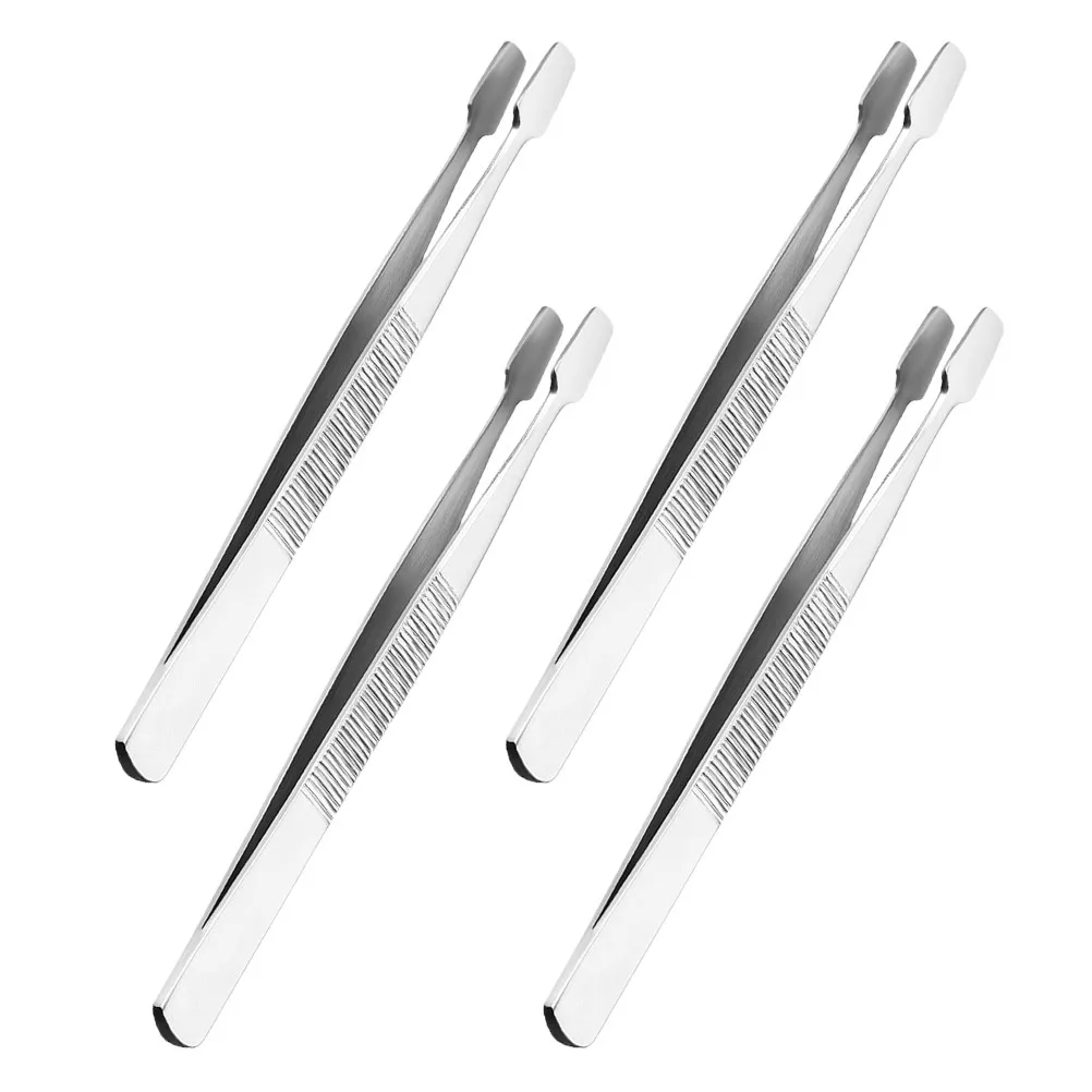 4Pcs Stainless Steel Stamp Tweezers Precision Tips Durable Multipurpose Craft Collecting Coin Lab Tools Precision Tweezers