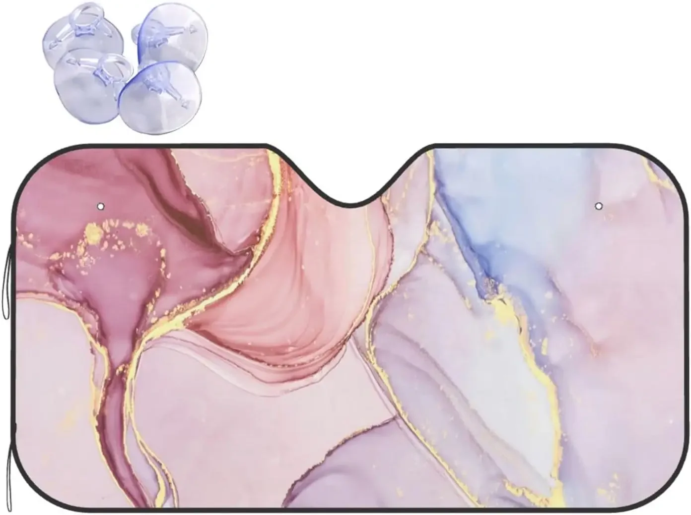 

Marble Car Windshield Sunsha Fit Pink Marble Folding Sun Sha Blocks UV Rays Protector Keep Your Vehicle Cool Sun Shield S/M