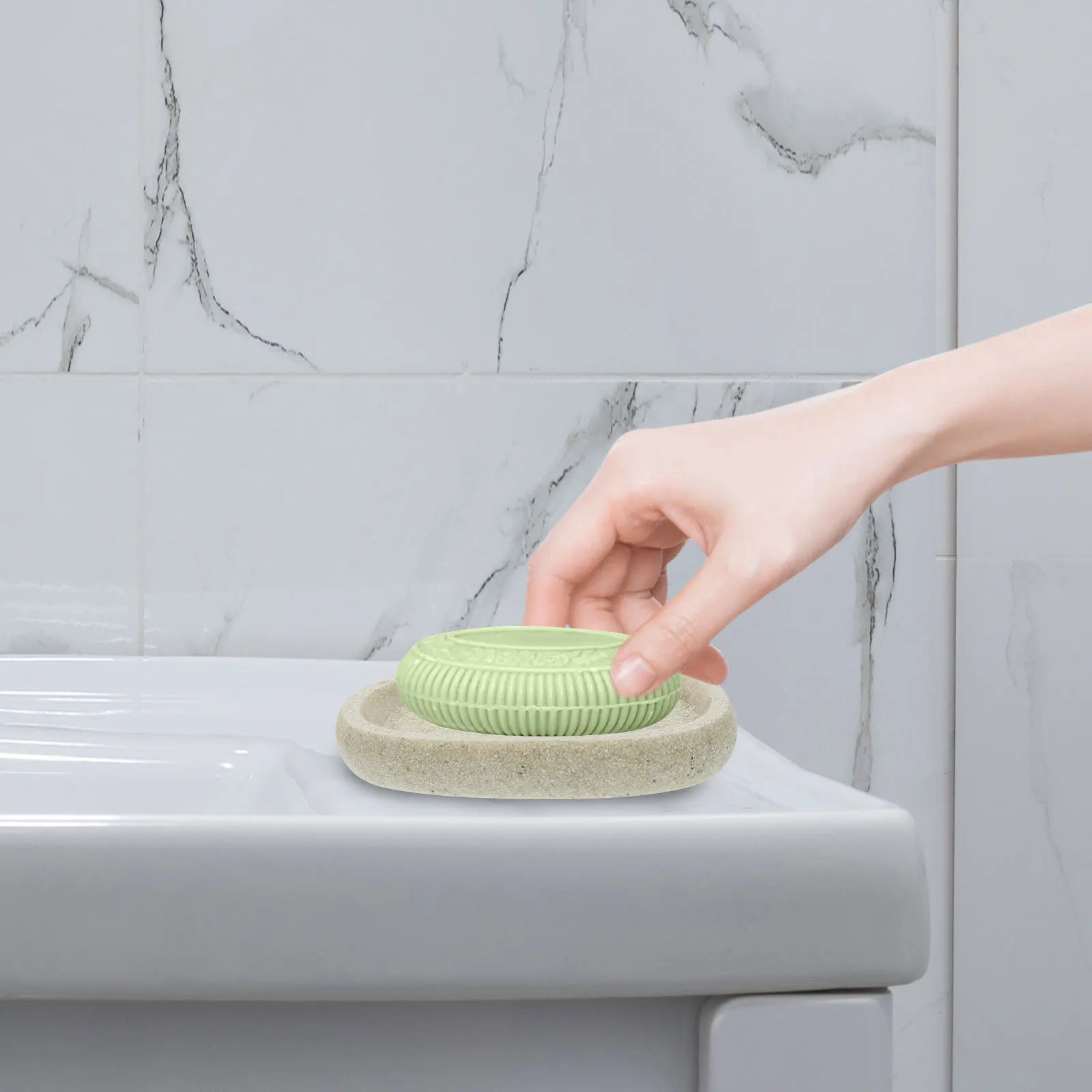 

Household Dish for Bathroom Countertop Bar Holder Simple Design Easy Clean Reusable Tray Decorative Soap Container