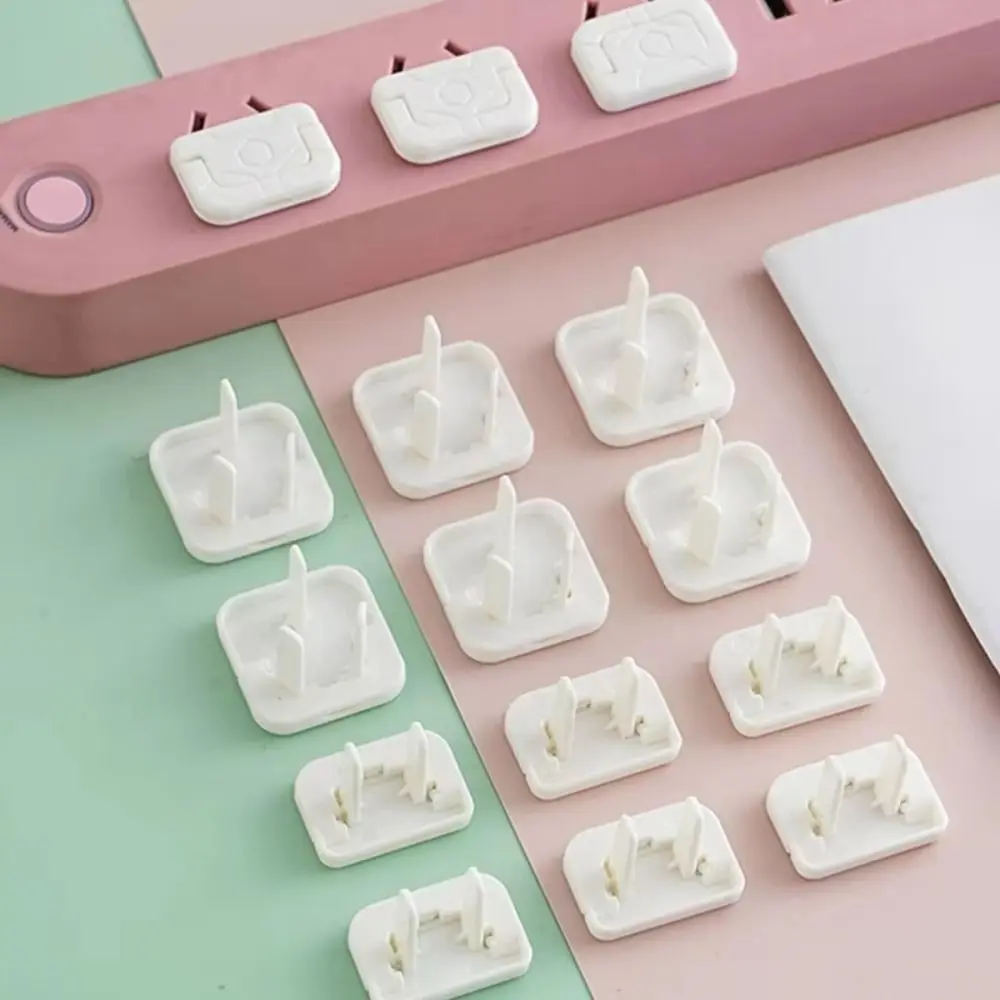 

50pcs Solid Color Anti-electric Shock Protection Cover Two Holes Design Protective Cover Child Switch Socket Protector