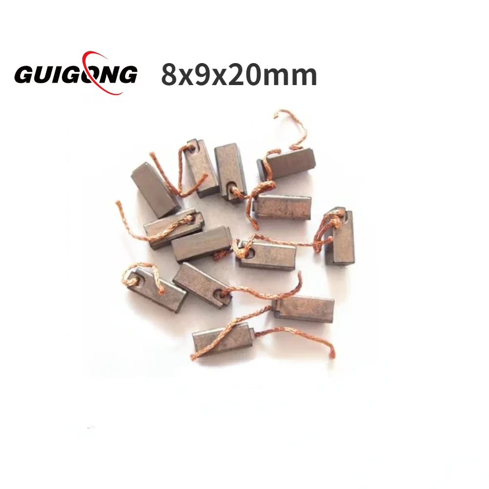 GUIGONG 100 PCS 8x9x20mm Generator Carbon Brush Heater Blower Fan High Copper