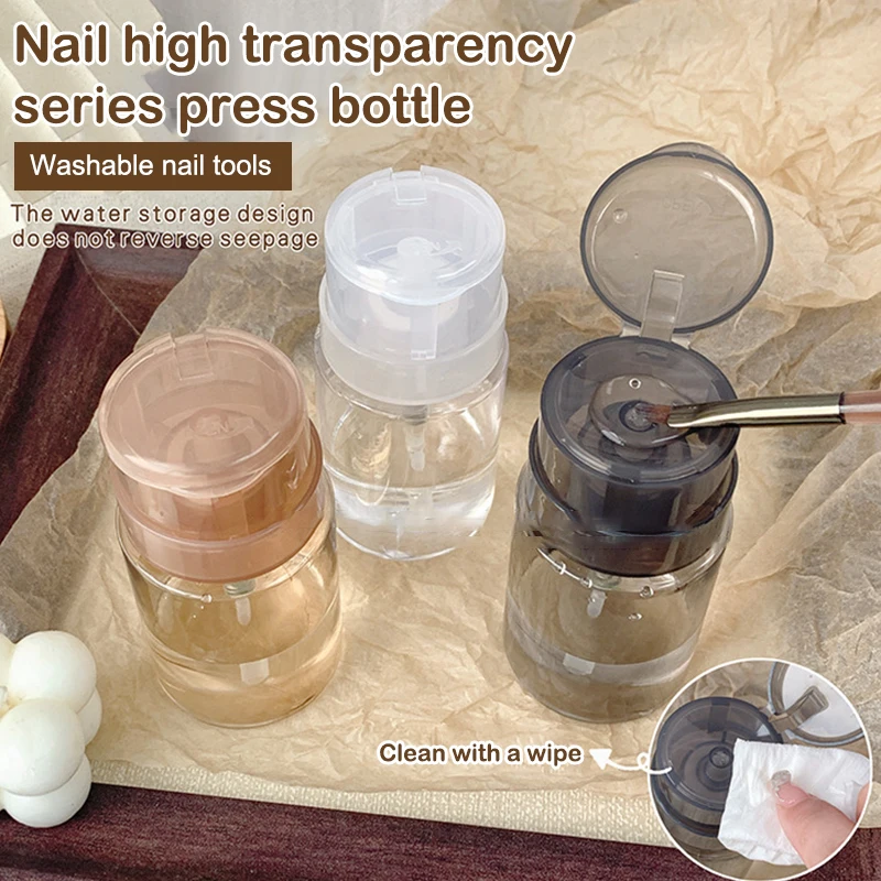 Nail Refillable Bottles Empty Press Pump Dispenser Nail Art Polish Remover Cleaner Makeup Bottle Manicure Tool