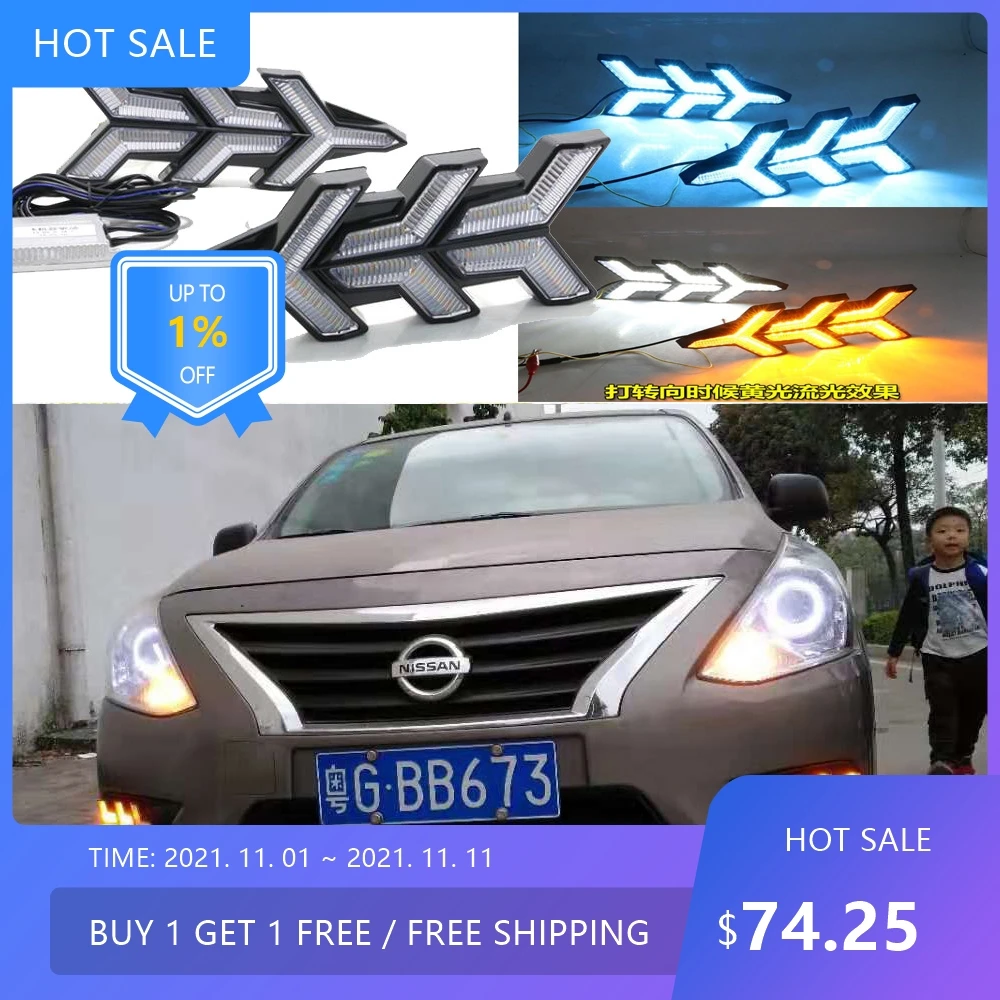 

Have Gap!auto bumper headlight for Sunny daytime light almera sentra 2014~2019y auto accessories LED headlamp Sunny fog light