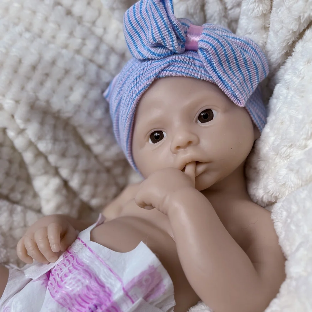 45cm 오픈 입 초원 솔리드 실리콘 bébé reborn 소녀 unpaint 피부 방수 신생아 인형 Corpo De Silicone Doll