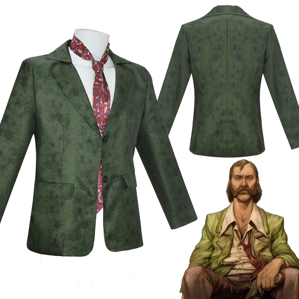 

Fantasia Disco Elysium Harrier Du Bois Cosplay Suit Necktie Game Disfraz Costume Men Fantasy Halloween Carnival Party Clothes