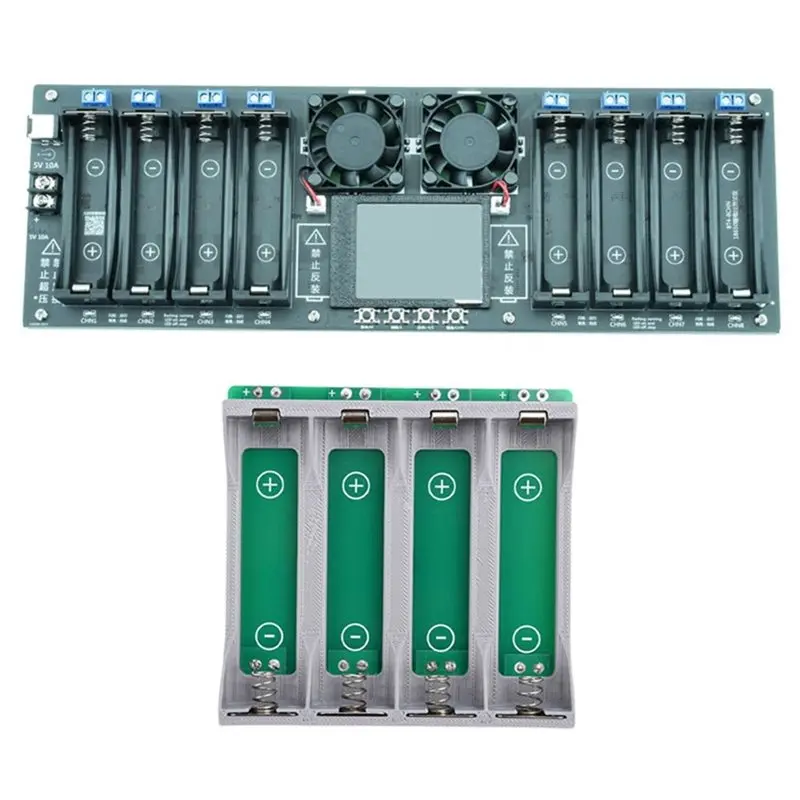 A13E-Battery Capacity Tester 8Channel 18650 Internal Resistance Tester+ 21700 Holder Battery Capacity Tester