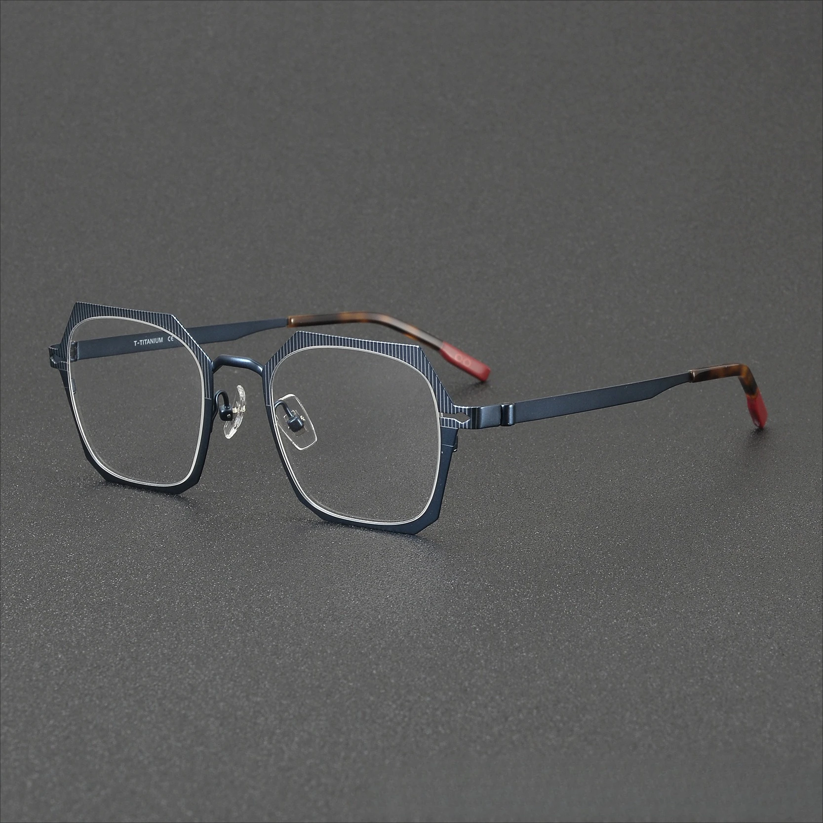 Fashion Polygon Titanium Women Eyeglass Frame Retro Personality Glasses Men Support Myopia Anti Blue Light Color Changing Lens