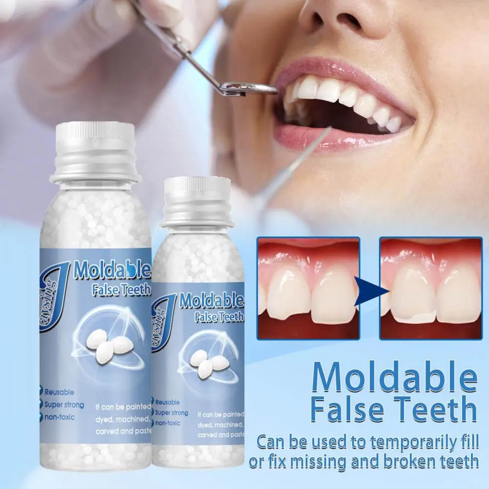 Healthy Tooth Repair Beads Reheatable False Teeth Gel Fitting Beads False Teeth Solid Glue Denture Gel Remove Easily