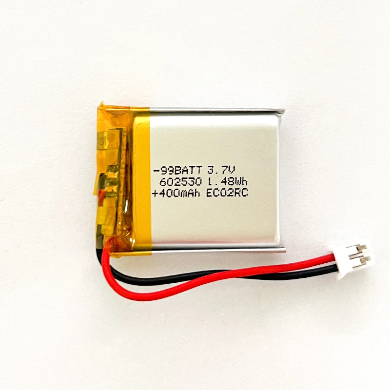 602530 3.7V LiPo Battery 400mAh Polymer Lithium Batteries for Electric Toothbrush Controller Toys Light Bluetooth Headphones MP3