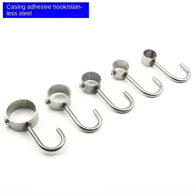 1Pcs Pipe Diameter Zinc Alloy Metal Clothing Rod Fixed Positioning Clothes Hook Kitchen Bathroom Accessories