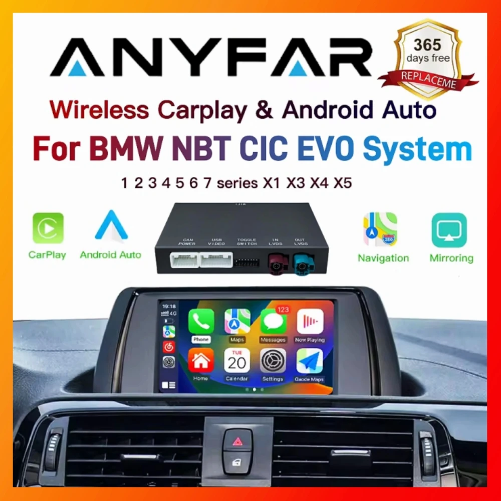 Wireless CarPlay For BMW NBT/CIC/EVO 1 2 3 4 5 7 Series E70 F10 X1 X3 F25 F26 F48 MINI X4 X5 X6 F56 F15 Android Auto Decoder