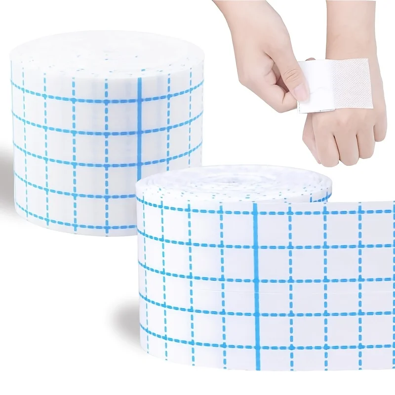 2 Rollen elastisches Vliesband, Wundverband, atmungsaktiver Verband, geeignet für die medizinische Versorgung zu Hause, hautfreundlicher Verband.
