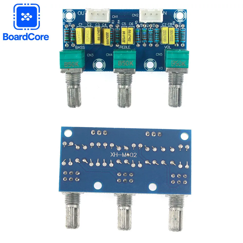 1 шт. XH-M802 двухканальная плата пассивного тона Hi-Fi аудио предусилитель модуль платы для регулировки басов/релирования, предусилитель для усилителя