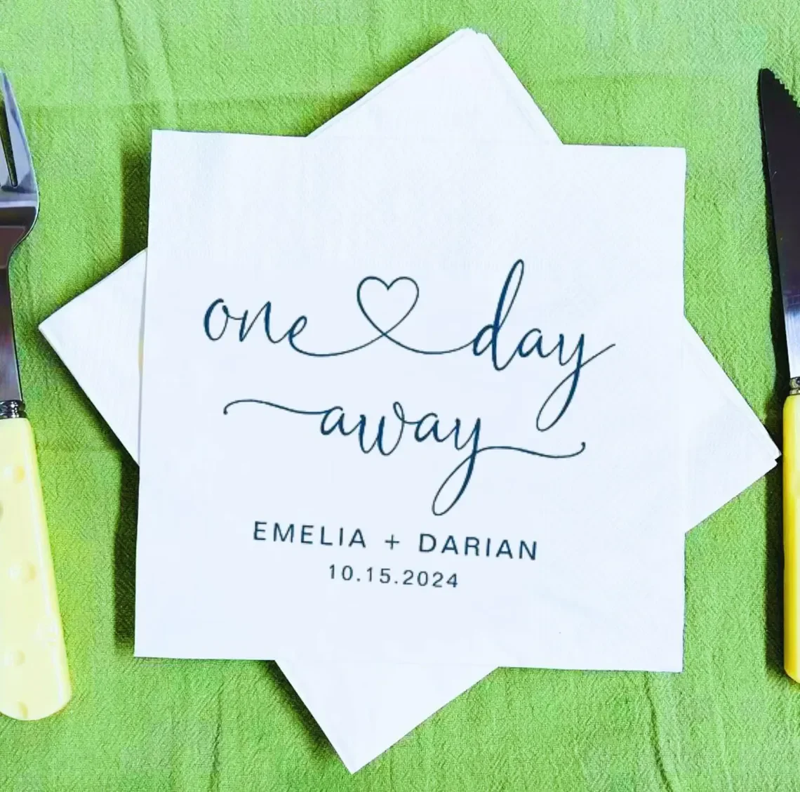 One Dat Way Cocktail Napkins, Personalized Wedding Cocktail Napkins, Engagement Party, Anniversary, Custom Napkins, Rehearsal, D