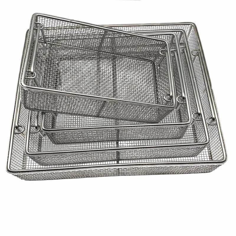 Sterilizing Box without cover Disinfection Net Basket Autoclave Stainless Steel Sterilization Case Surgical Instrument