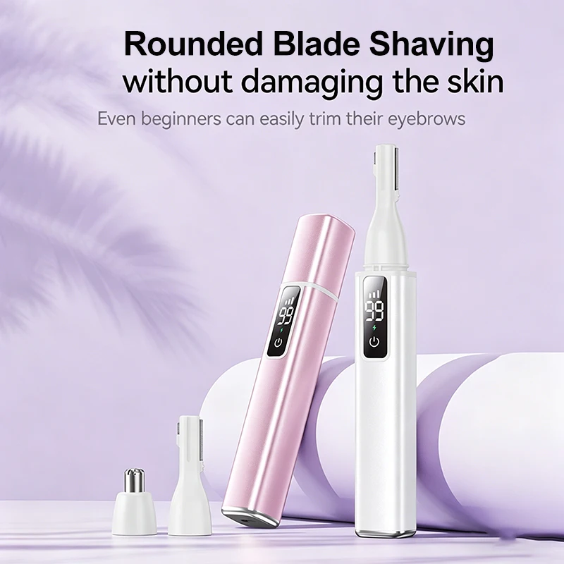 

2 in 1 Electric Nose Eyebrow Trimmer for Men Women, Portable Rechargeable Painless Ear Nose Hair Clipper Detachable Blade 3 Gear